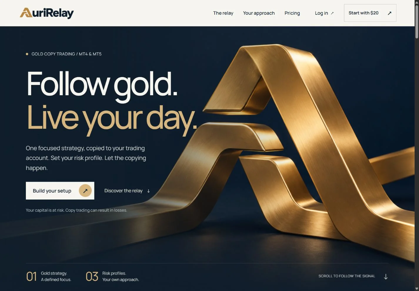 Page d’accueil du site AuriRelay